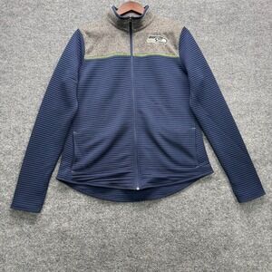 Seattle Seahawks Jacket Women's Size L Navy Gray TX3 Warm Pullover NFL Outerwear